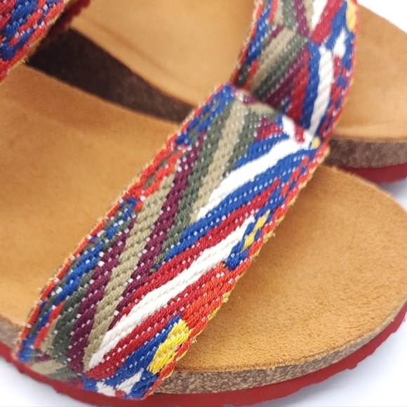 Think! Koak Cork Size 10 EU 41 Multicolor Leather Slip On Open Toe Sandals - Picture 6 of 13